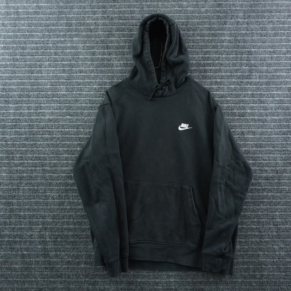 Nike Pullover Hoodie Mens XL Black Embroidered Futura Logo Fleece Pocket